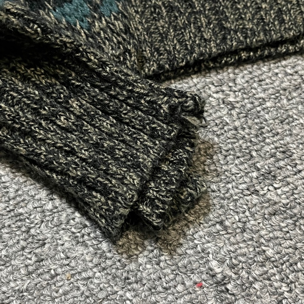 David Taylor Vintage Geometric Knit Crewneck Sweater 2XL Blue Green Grey - Picture 7 of 7